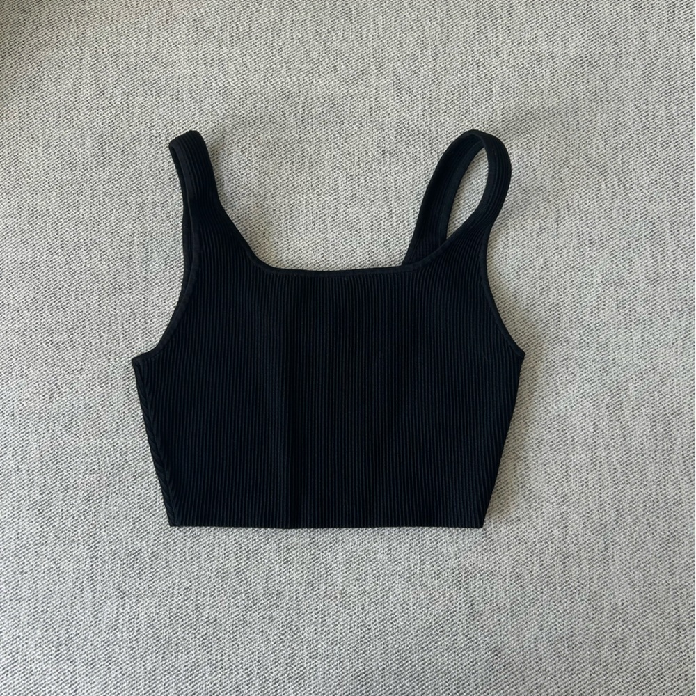 Babaton Black Knit Crop Top